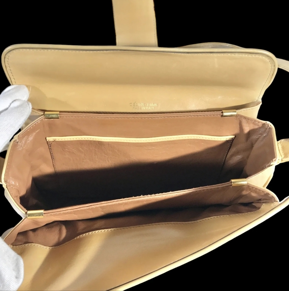 Celine Cream Crossbody Bag with Textured Finish - Picture 8 of 13